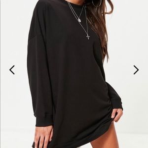 Missguided oversized basic loop back sweater dress